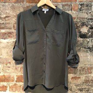 Express Portofino Shirt in Olive Green